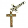 Vechi crucifix relicvar conținând 11 moaște ale unor Sfinți Martiri  | alamă argintată | început de secol XX | Germania