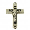 Vechi crucifix relicvar conținând 11 moaște ale unor Sfinți Martiri  | alamă argintată | început de secol XX | Germania