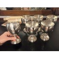 Set de 6 pocale din argint pentru servirea vinului și a apei | argint martelat | cca. 1935