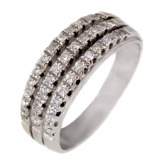 Inel cocktail din aur alb 18k decorat cu diamante naturale 0.46 ct |  cca.1960  Inel cocktail din aur alb 18k decorat cu diamante naturale 0.46 ct |  cca.1960