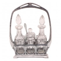 Olivieră din argint și cristal elegant elaborată în stil Wienner Secession | Austro-Ungaria cca. 1905 