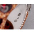 Spectaculos inel cocktail modernist din argint emailat champleve & cristal citrin Cairgorn | cca. 2020