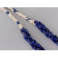 Colier etnic amerindian din argint decorat cu lapis lazuli, coral și sidef natural | amuletă Zuni Pueblo Sun Face | atelier R P Edaakie | Statele Unite cca.1980 