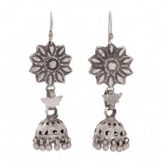 Vechi cercei etnici indieni Jhumka manufacturați în argint | Rajasthan - British Raj Vechi cercei etnici indieni Jhumka manufacturați în argint | Rajasthan - British Raj