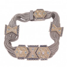 Brățară Byzantine Revival manufacturată în argint cu accente aurite & emailate cloisonne | Grecia  Brățară Byzantine Revival manufacturată în argint cu accente aurite & emailate cloisonne | Grecia