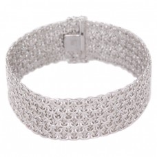 Brățară Bismark chainmaille din argint rodinat | Germania - import italian cca.1970 Brățară Bismark chainmaille din argint rodinat | Germania - import italian cca.1970