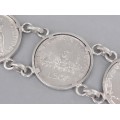 Brățară statement din argint decorată cu monede aniversare Italia | atelier Tacchini Ennio cca.1970