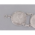 Brățară statement din argint decorată cu monede aniversare Italia | atelier Tacchini Ennio cca.1970