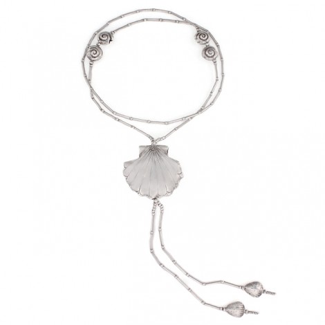 Colier etnic Karen - Hill Tribe din argint decorat cu elemenete de inspirație marină | Thailanda