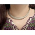 Colier choker etnic Hmong manufacturat în argint | Vietnam cca.1950