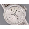Ceas vintage Tenax din argint decorat cu safire naturale | mecansim ETA cu armare manuală | Germania cca. 1960