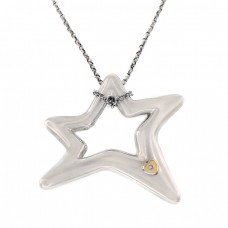 Colier cu pandant statement din argint cu aplicație de aur 14k și diamant natural | atelier Pitti E Sisi | Valentine''s  Colier cu pandant statement din argint cu aplicație de aur 14k și diamant natural | atelier Pitti E Sisi | Valentine''s