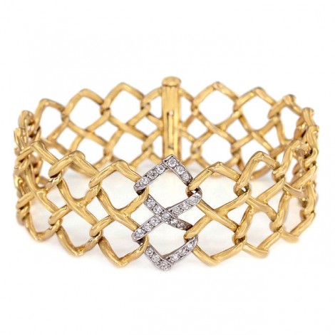 Brățară  Tiffany & Co. designer Paloma Picasso manufacturată în aur 18K și diamante montate în platină | 1982