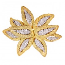 Remarcabilă broșă statement mid-century din aur galben și aur alb 18k decorată cu diamante naturale 1CT | Germania cca. 1960 - 1970