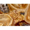 Remarcabilă broșă statement mid-century din aur galben și aur alb 18k decorată cu diamante naturale 1CT | Germania cca. 1960 - 1970