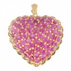Pandant locket din aur galben 9k și argint aurit decorat cu diamante  și rubine naturale | cca.1945 Pandant locket din aur galben 9k și argint aurit decorat cu diamante  și rubine naturale | cca.1945