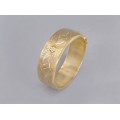 Brățară bangle din argint aurit decorat prin gravare manuală și repousse | Danemarca  cca.1960