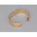 Brățară bangle din argint aurit decorat prin gravare manuală și repousse | Danemarca  cca.1960