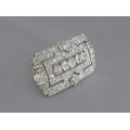 Monumentală broșă Art Deco din platină decorată cu pletoră de diamante naturale 11.7 CT | Franța cca.1925