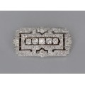 Monumentală broșă Art Deco din platină decorată cu pletoră de diamante naturale 11.7 CT | Franța cca.1925