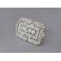 Monumentală broșă Art Deco din platină decorată cu pletoră de diamante naturale 11.7 CT | Franța cca.1925