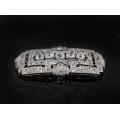 Monumentală broșă Art Deco din platină decorată cu pletoră de diamante naturale 11.7 CT | Franța cca.1925