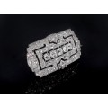 Monumentală broșă Art Deco din platină decorată cu pletoră de diamante naturale 11.7 CT | Franța cca.1925