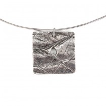 Colier choker cu pandant mid-century din argint decorat cu un diamant natural | Germania cca.1960