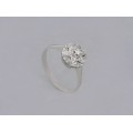 Inel solitaire din aur alb 18k decorat cu diamant natural tăietură briliant | cca. 1950