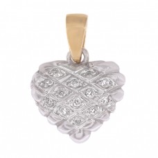 Pandant inimă din aur alb și aur galben 18k decorat cu diamante naturale | atelier Maison Gival  Pandant inimă din aur alb și aur galben 18k decorat cu diamante naturale | atelier Maison Gival