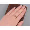 Inel victorian din aur roz 14k decorat cu un diamant solitaire 0.18 CT | Marea Britanie cca.1880 - 1900