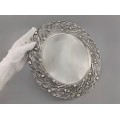 Platou din argint 925 decorat în manieră Art Nouveau cu ramuri de măslin | atelier Etruria Arte 