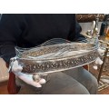 Fructieră - centru de masă din argint cu bol din cristal | Italia cca.1925