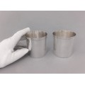 Set format din 2 pahare din argint 925 pentru servirea apei | manufactură de atelier Brandimarte Guscelli | cca.1975