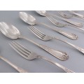 Set de tacâmuri Rococo din argint masiv | 18 piese : furculițe, linguri și lingurițe | Regatul Italiei cca.1900