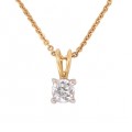 Colier din aur 18k cu pandant decorat cu diamant solitar 0.23 CT | Marea Britanie