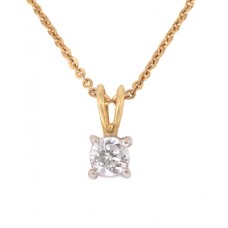 Colier din aur 18k cu pandant decorat cu diamant solitar 0.23 CT | Marea Britanie Colier din aur 18k cu pandant decorat cu diamant solitar 0.23 CT | Marea Britanie