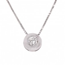 Colier din aur 18k cu pandant decorat cu diamant solitar 0.09 CT | atelier Gold Art | cca.1970