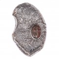 Pandant design contemporan din argint reticulat & decorat jasp breciat | orfevru Silvio Gigli 