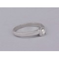 Inel  modernist de logodnă din aur alb 18 k decorat cu un diamant natural 0.14 CT 