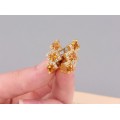 Cercei statement din aur galben și aur alb 18k decorați cu diamante naturale 0.22 ct și citrine naturale 1.45 ct