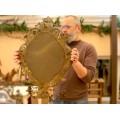 Oglindă victoriană din bronz în stil Renaissance prevăzută cu două sfeșnice | Franța cca.1870