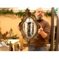 Oglindă victoriană din bronz în stil Renaissance prevăzută cu două sfeșnice | Franța cca.1870