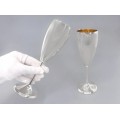 Pereche de cupe din argint pentru vin proseco și șampanie | interior aurit | atelier Rino Greggio
