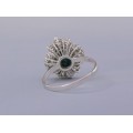 Inel cocktail din aur alb 18k decorat cu safir natural 2.75 CT  & diamante naturale 1.42 CT