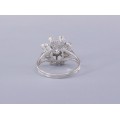 Inel mid-century din aur alb 18k decorat cu diamante naturale 0.77 CT | Franța cca. 1950 - 1960