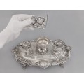 Elegantă encrieră victoriană din argint și cristal | atelier Henry Wilkinson & Co - Londra | Marea Britanie anul 1893