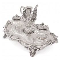 Elegantă encrieră victoriană din argint și cristal | atelier Henry Wilkinson & Co - Londra | Marea Britanie anul 1893