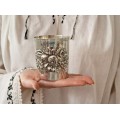 Pahar din argint 925 decorat au epousse cu motive vegetale ale abundenței | atelier Aro Il Leone - Firenze cca.1970