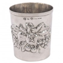 Pahar din argint 925 decorat au epousse cu motive vegetale ale abundenței | atelier Aro Il Leone - Firenze cca.1970